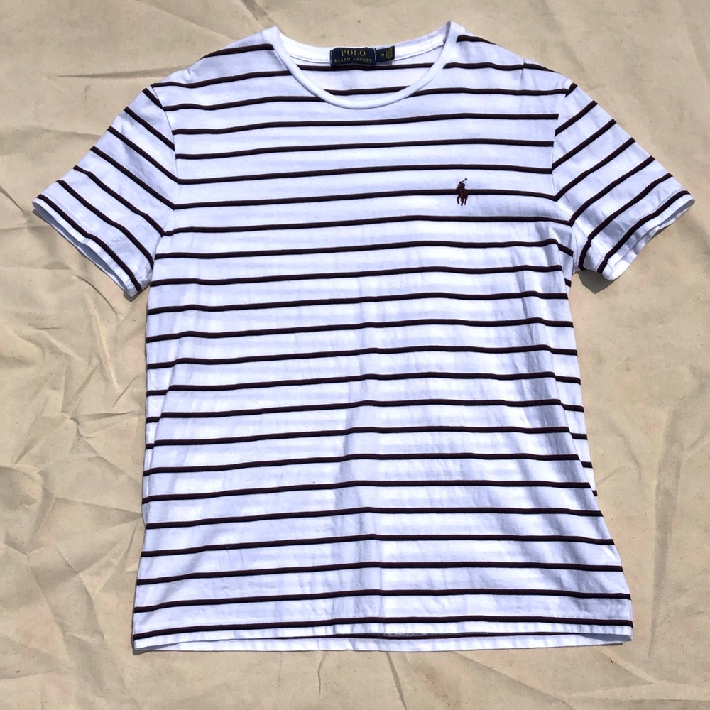 Burgundy Striped Polo by Ralph Lauren